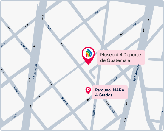 Mapa del parqueo con descuento cerca del Museo del Deporte